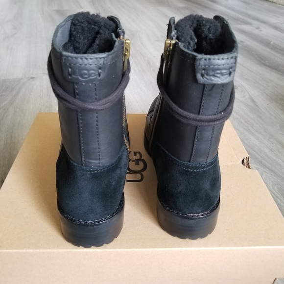 UGG Kilmer Exposed Fur Water-resistant Leather Boo - Picture 4 of 7